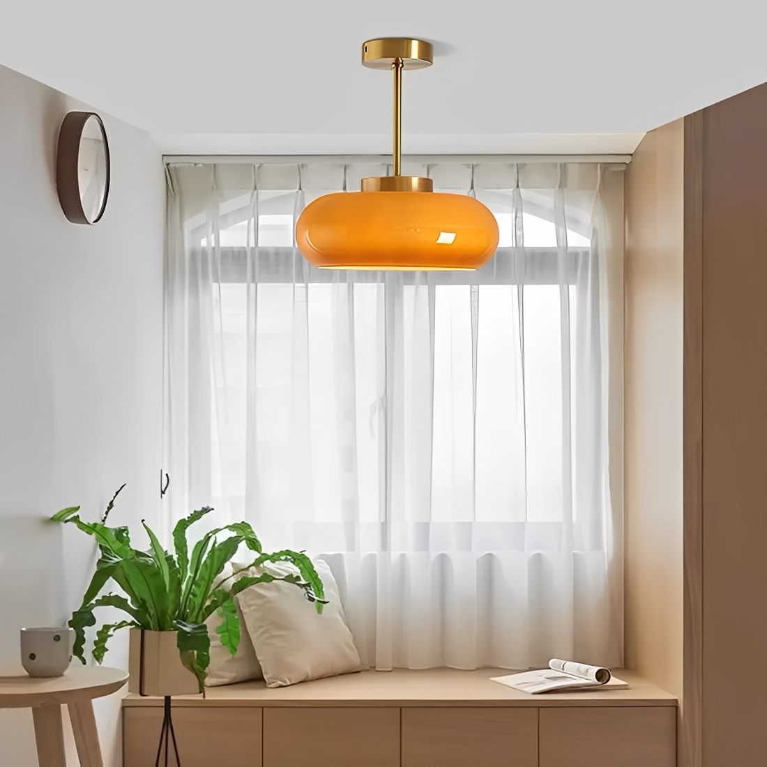 Friedrich – Bauhaus Laiton Verre Plafonnier