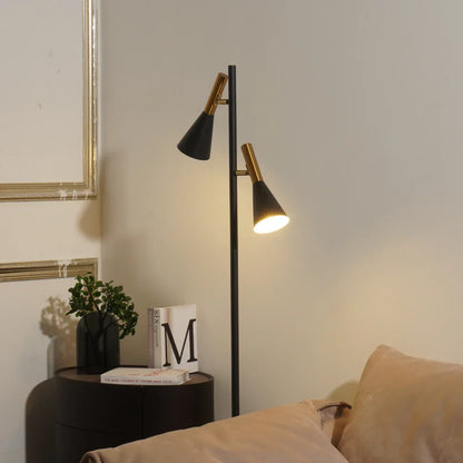 Noire – Lampe de sol en fer moderne minimaliste