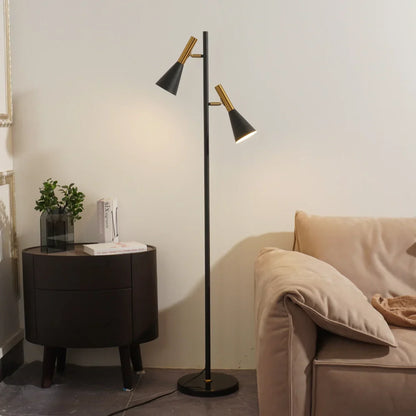 Noire – Lampe de sol en fer moderne minimaliste