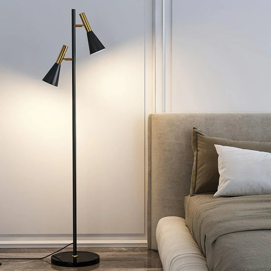 Noire – Lampe de sol en fer moderne minimaliste
