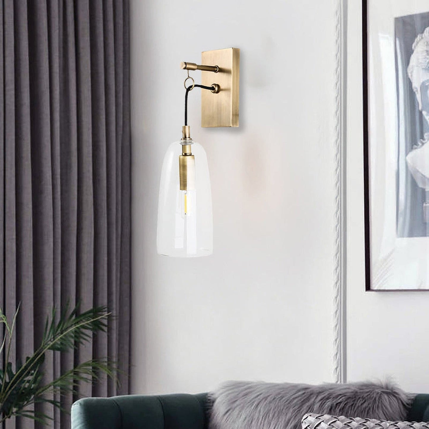 Ray – Applique en cuivre et verre