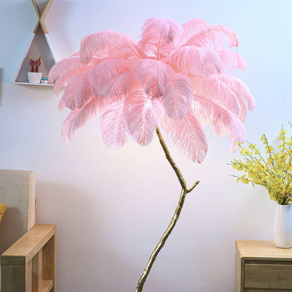 Franz – Lampe de Plancher Décorative en Résine Plume
