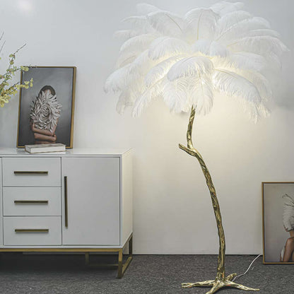 Franz – Lampe de Plancher Décorative en Résine Plume