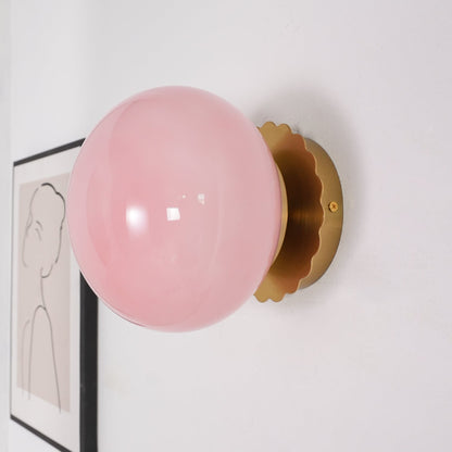 Lunaria – Applique avec diffuseur en verre rose au design moderne