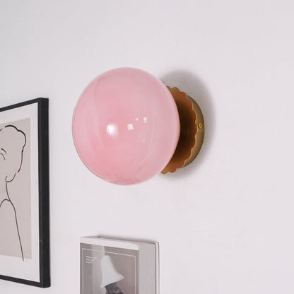 Lunaria – Applique avec diffuseur en verre rose au design moderne