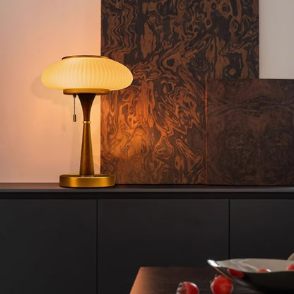 Noelia – Lampe de table rétro en bois massif