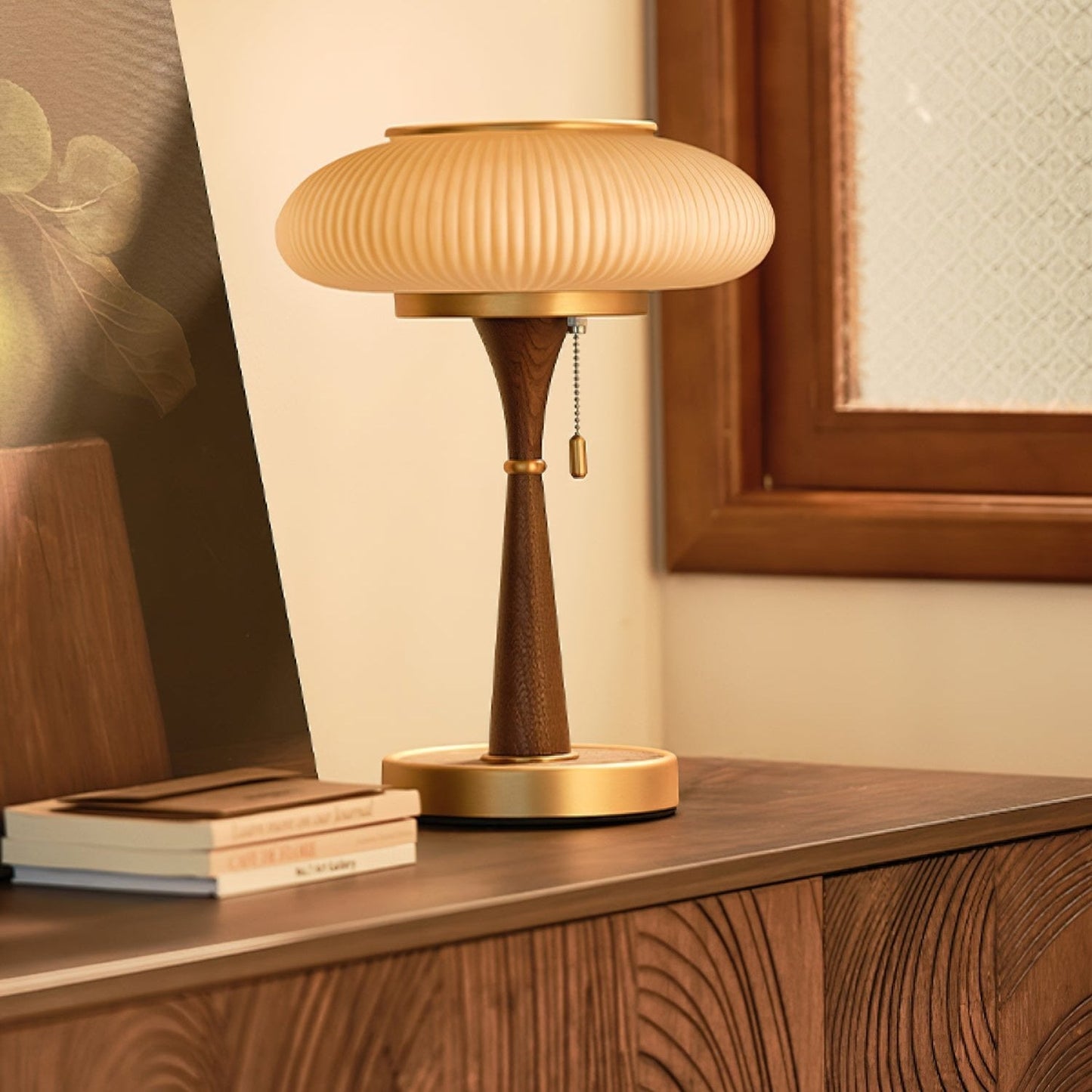 Noelia – Lampe de table rétro en bois massif