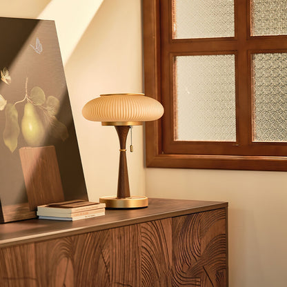Noelia – Lampe de table rétro en bois massif