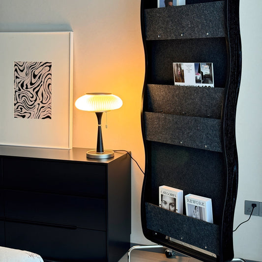 Noelia – Lampe de table rétro en bois massif