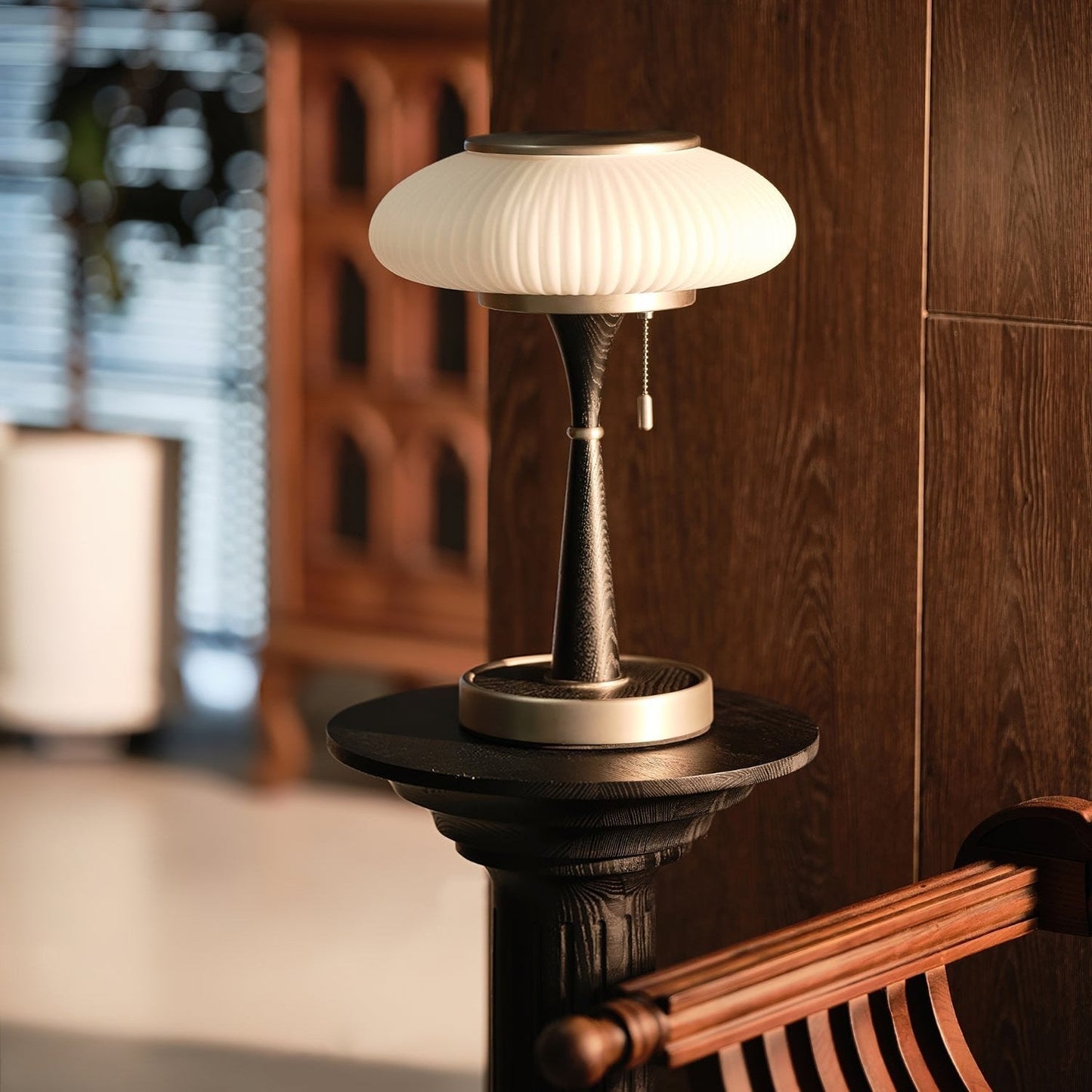 Noelia – Lampe de table rétro en bois massif