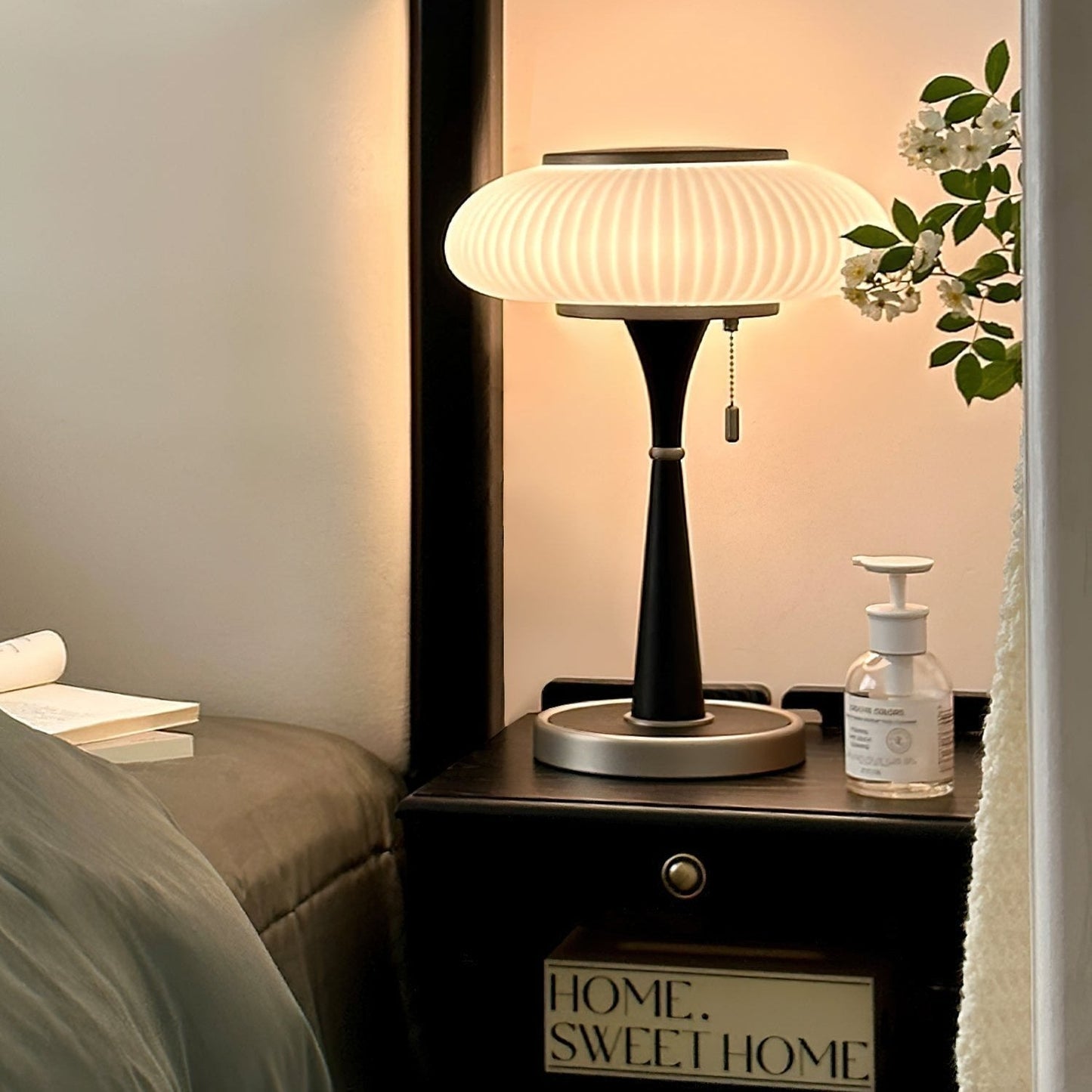 Noelia – Lampe de table rétro en bois massif