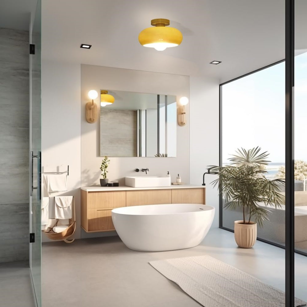 Alina – Plafonnier en verre de style Mid-Century