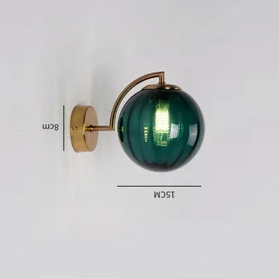 Lampe De Chevet Murale Ronde De Luxe En Verre