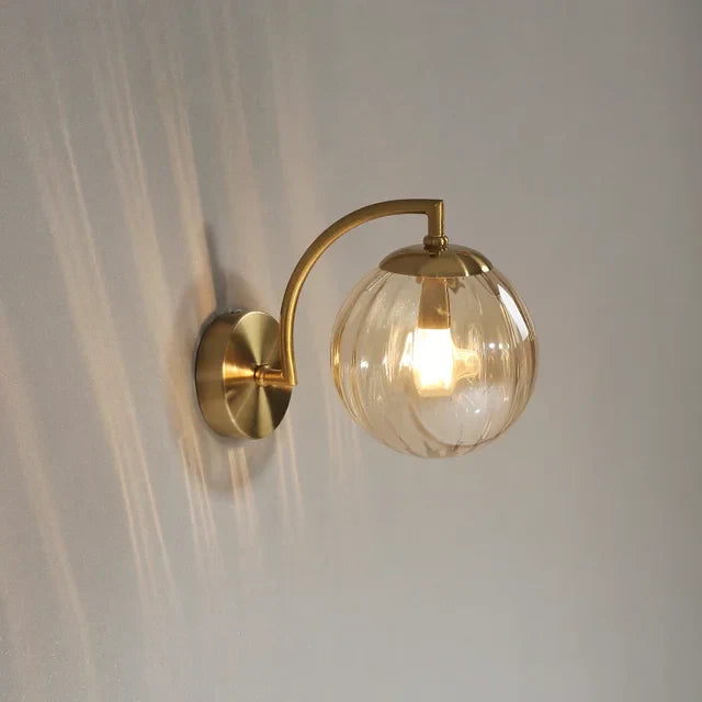Lampe De Chevet Murale Ronde De Luxe En Verre