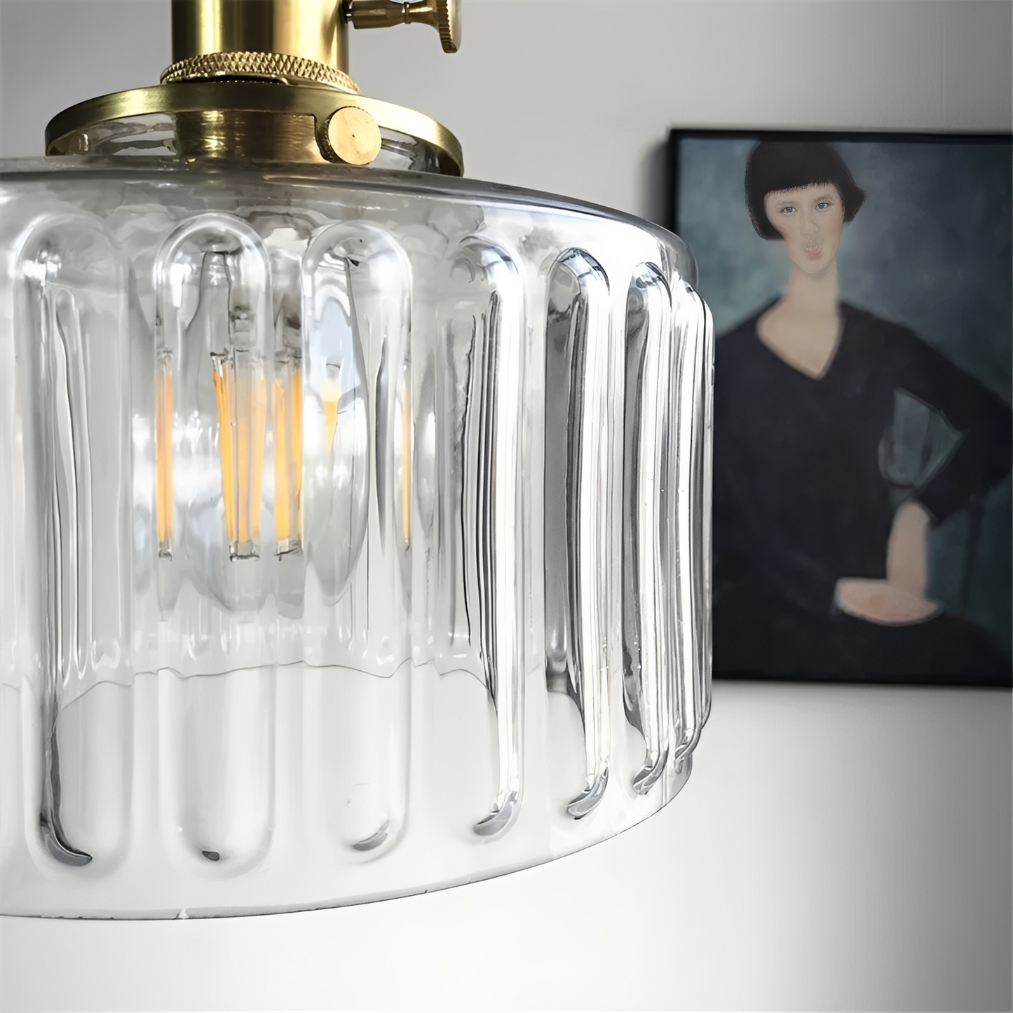 Frieda – Suspension classique en métal et verre