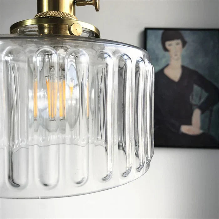 Lyra – Suspension en verre cylindrique vintage