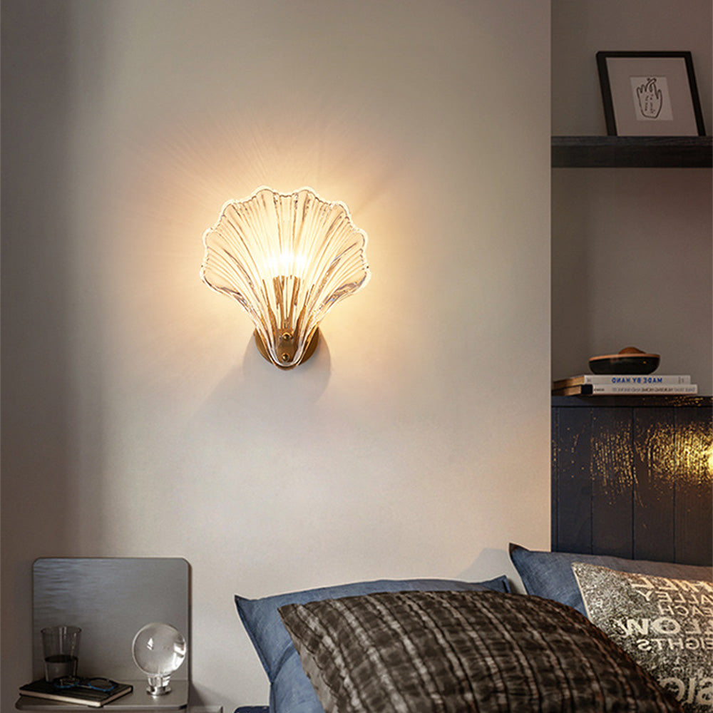 Meline – Applique Murale en Verre Coquille Moderne