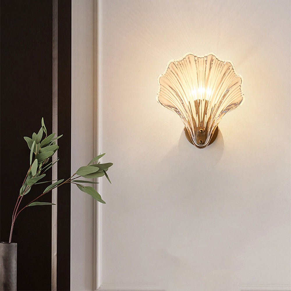 Meline – Applique Murale en Verre Coquille Moderne