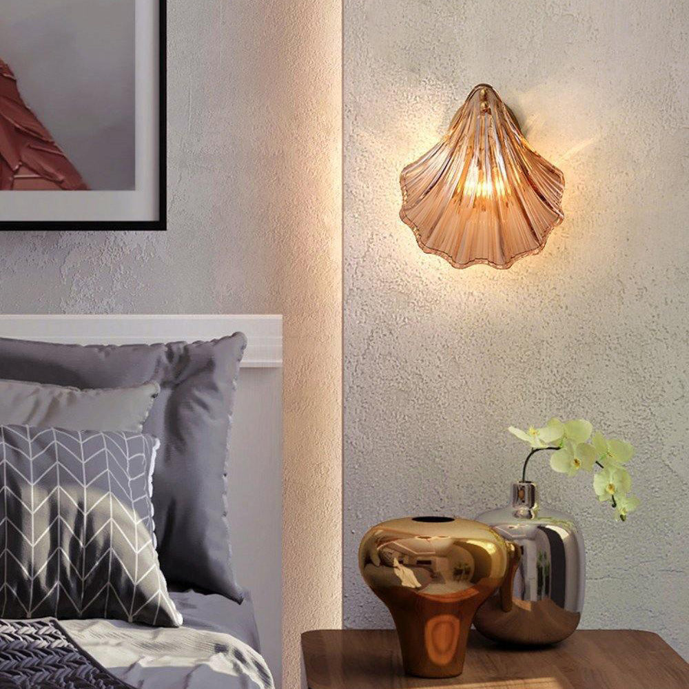 Meline – Applique Murale en Verre Coquille Moderne