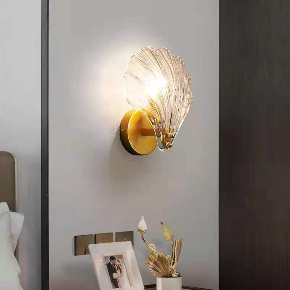 Meline – Applique Murale en Verre Coquille Moderne