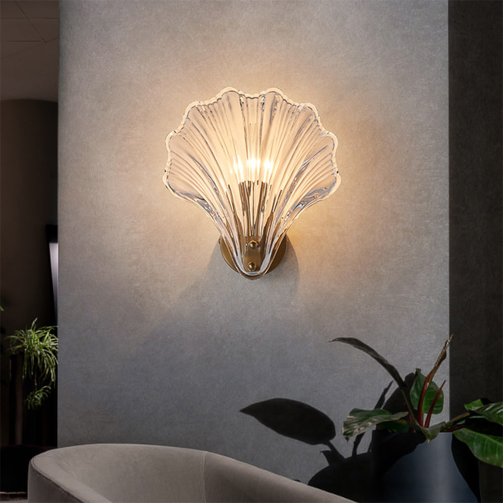 Meline – Applique Murale en Verre Coquille Moderne