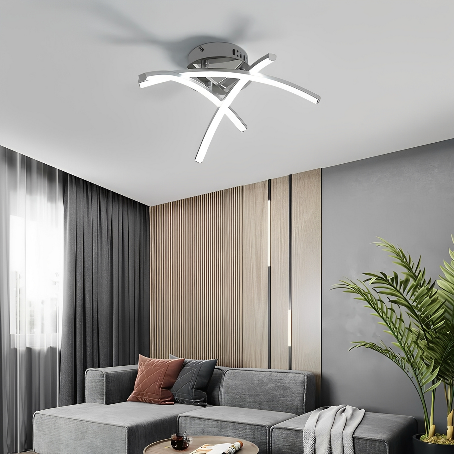 Karina – Plafonnier LED Arc Trident Nordique