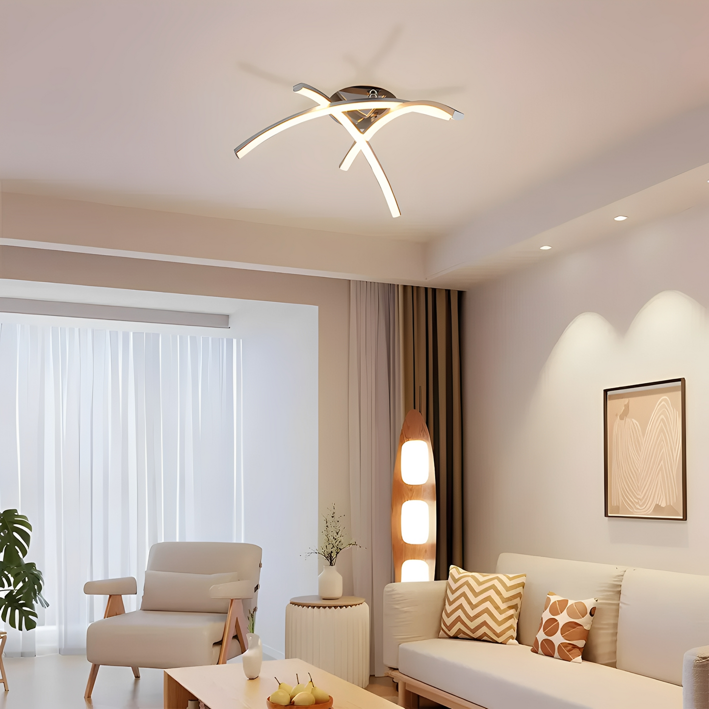 Karina – Plafonnier LED Arc Trident Nordique
