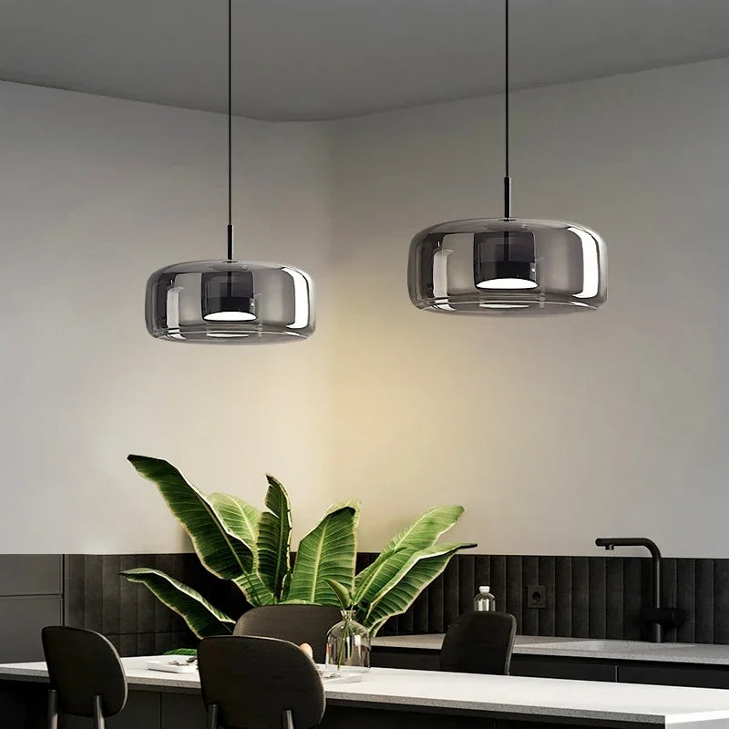 Suspension minimaliste en verre de style cendrier