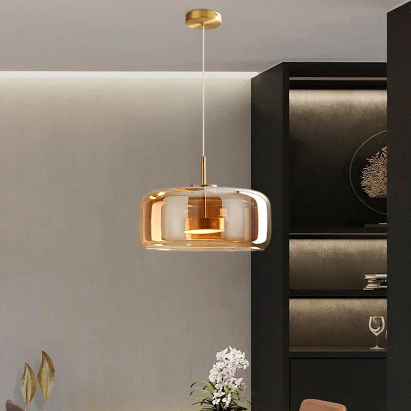 Suspension minimaliste en verre de style cendrier