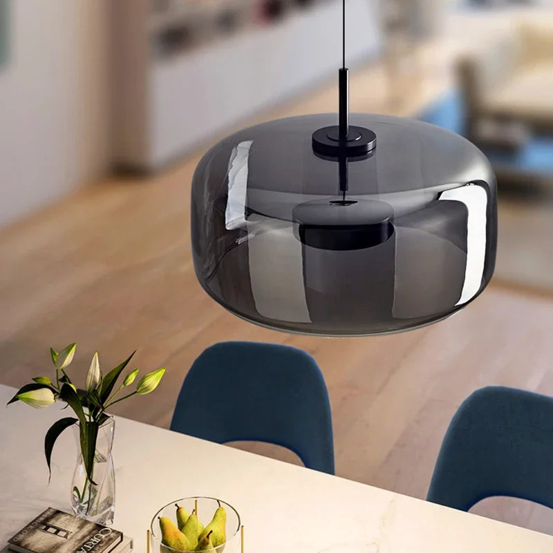 Suspension minimaliste en verre de style cendrier