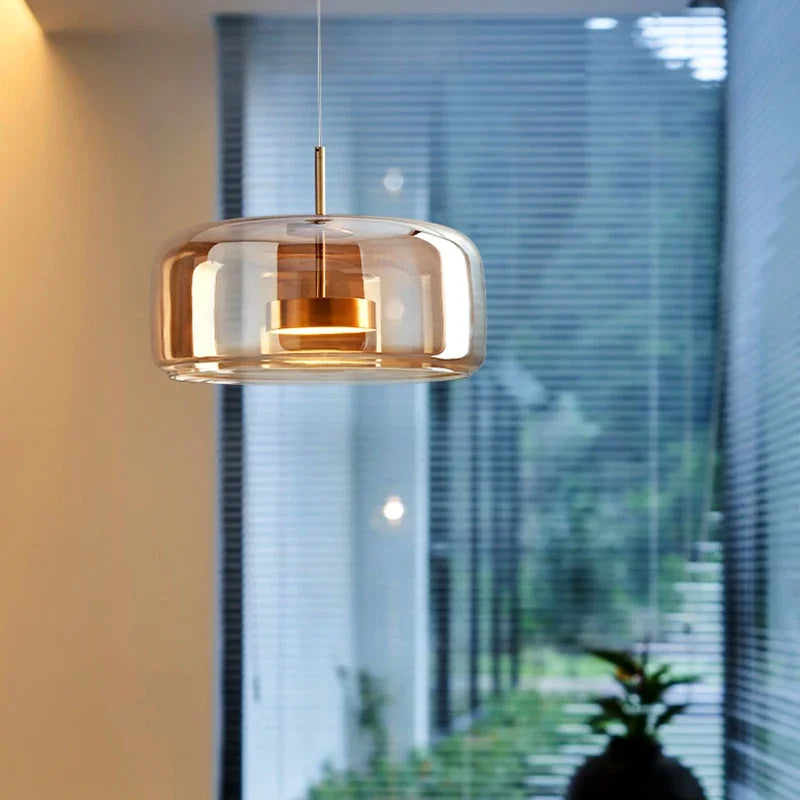 Suspension minimaliste en verre de style cendrier