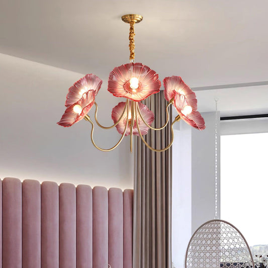 Hana – Lustre en verre lotus moderne