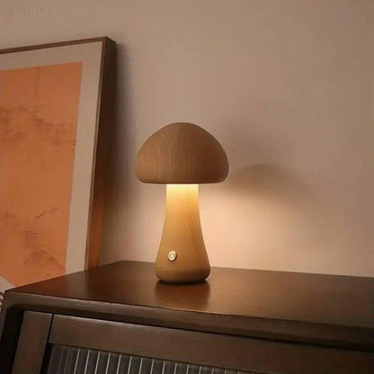 Lampe champignon fantaisiste en bois