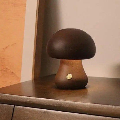 Lampe champignon fantaisiste en bois