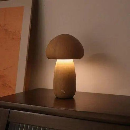Lampe champignon fantaisiste en bois