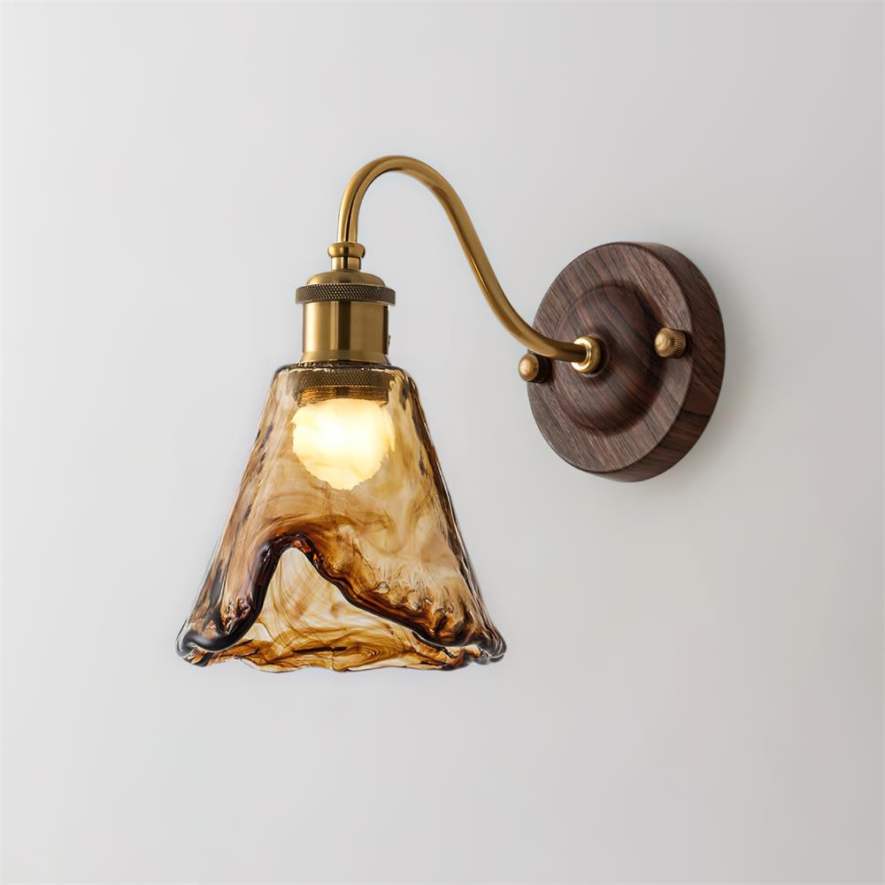 Alessia – Lampe murale avec verre ambre