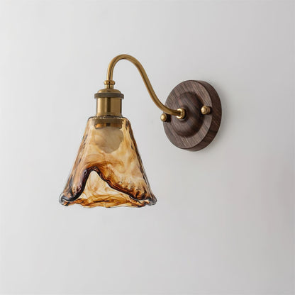 Alessia – Lampe murale avec verre ambre