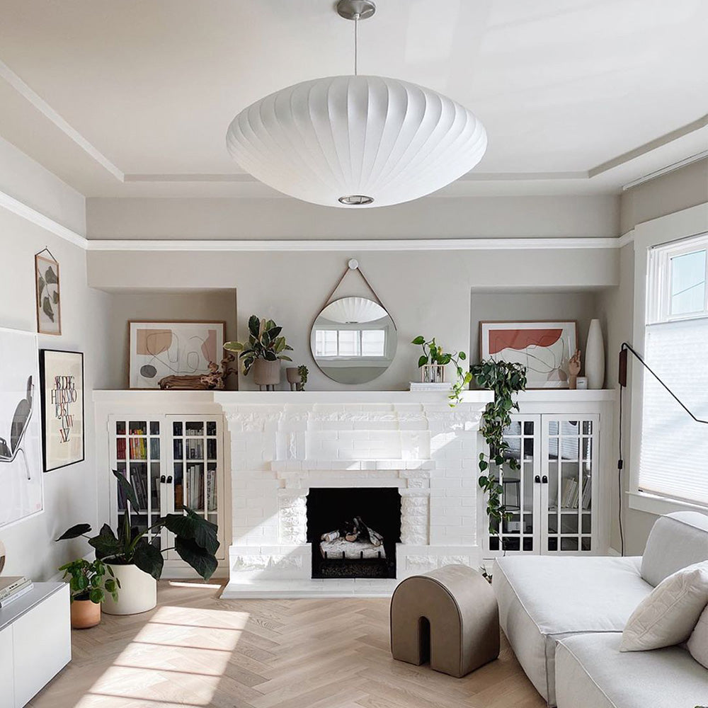 Xieno – Lustre en tissu au style moderne de lanterne