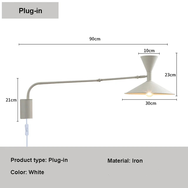 Applique Murale Minimaliste à Bras Pivotant