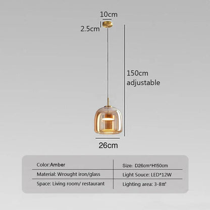 Lampe suspendue minimaliste en verre