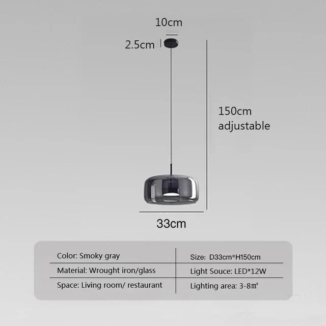 Lampe suspendue minimaliste en verre