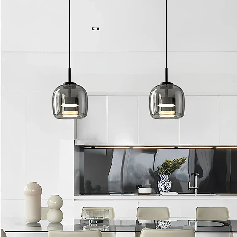 Lampe suspendue minimaliste en verre