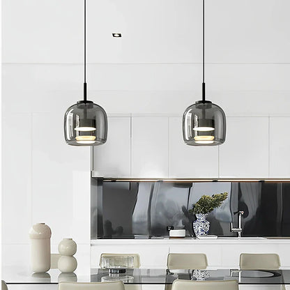 Lampe suspendue minimaliste en verre