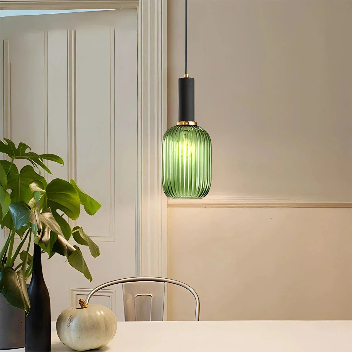 Miyako – Suspension en verre à rayures