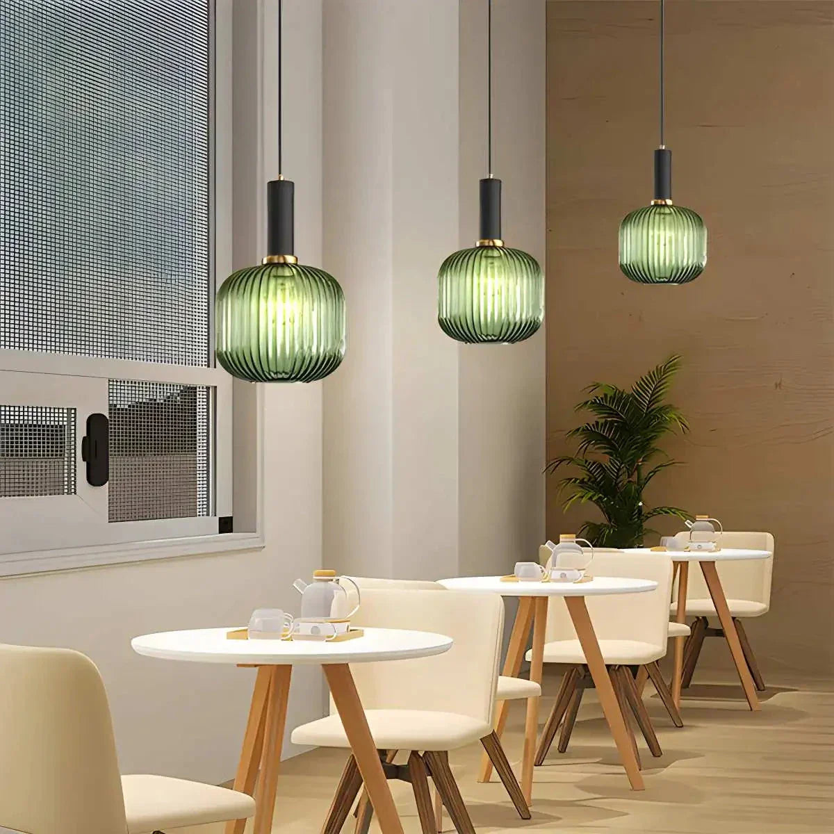Miyako – Suspension en verre à rayures