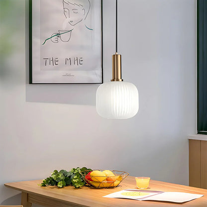 Miyako – Suspension en verre à rayures