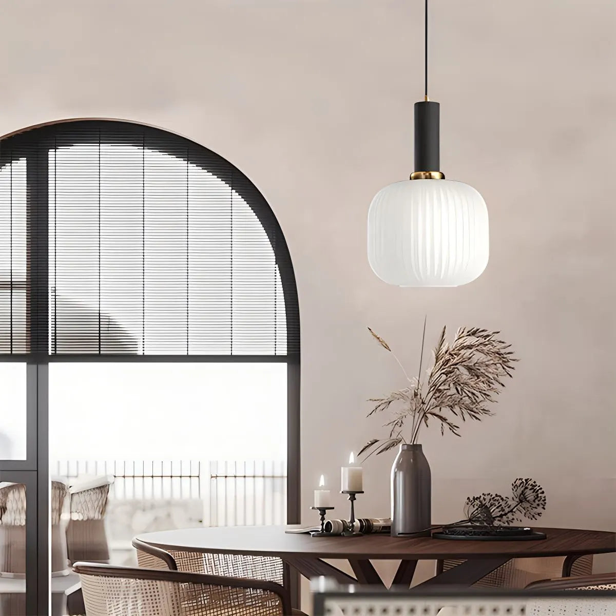 Miyako – Suspension en verre à rayures