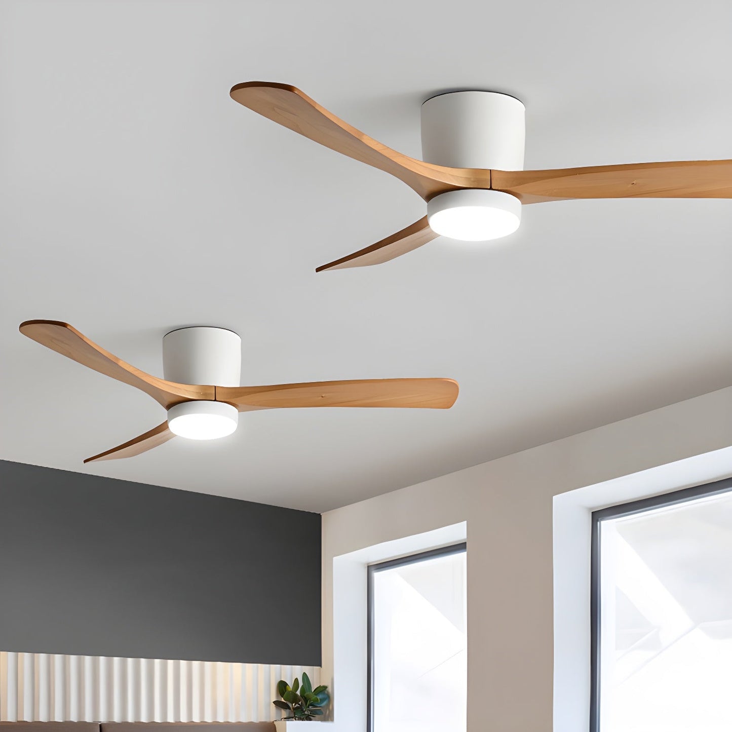 Levi – Lampe de plafond nordique avec ventilateur