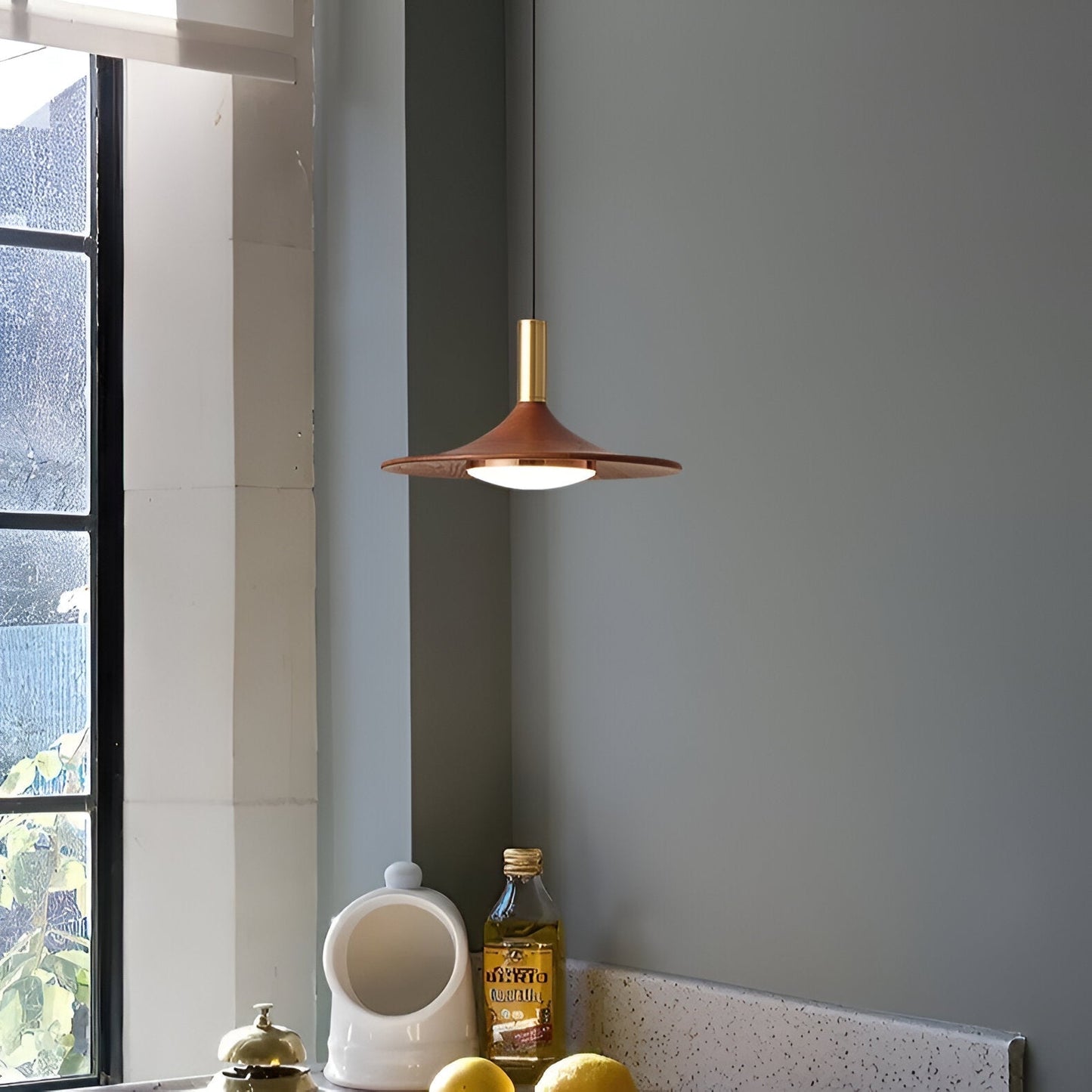 Jared – Bois de Noyer Tout Cuivre Suspension