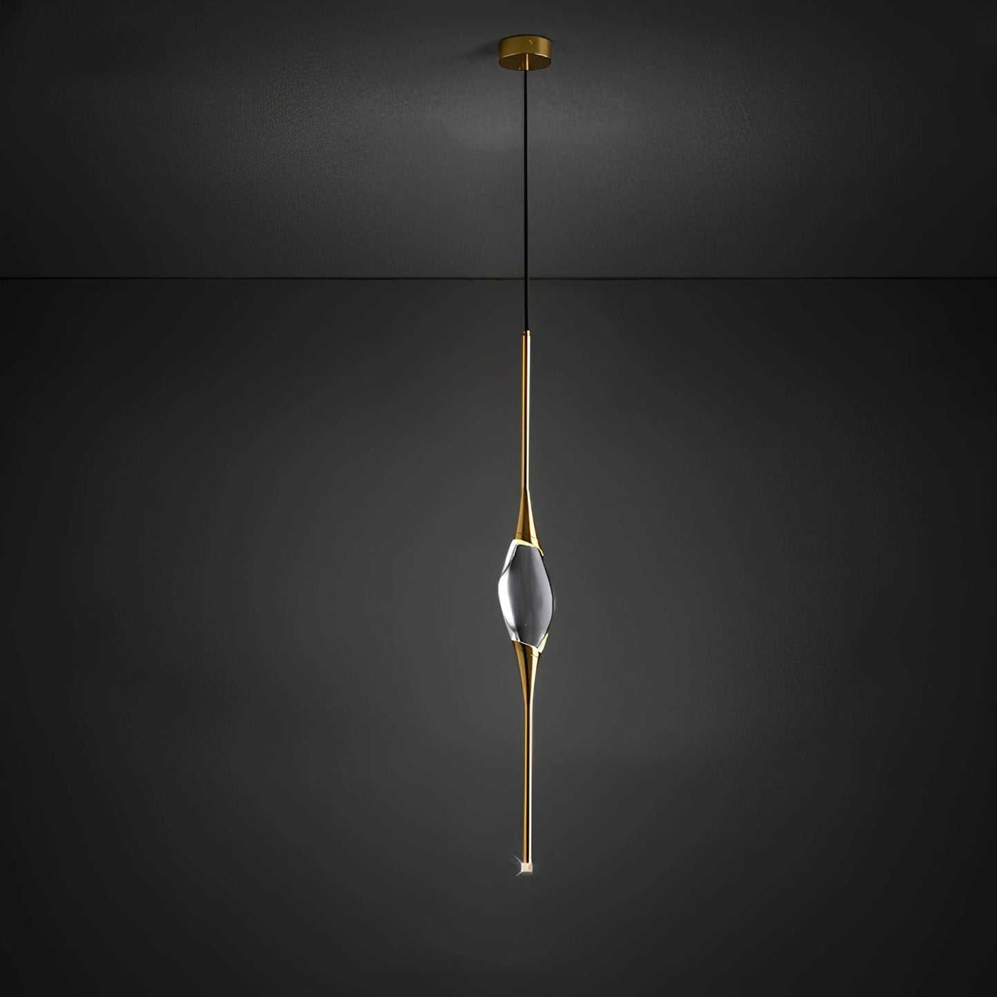 Jiya – Lustre à tête unique en cristal de cuivre